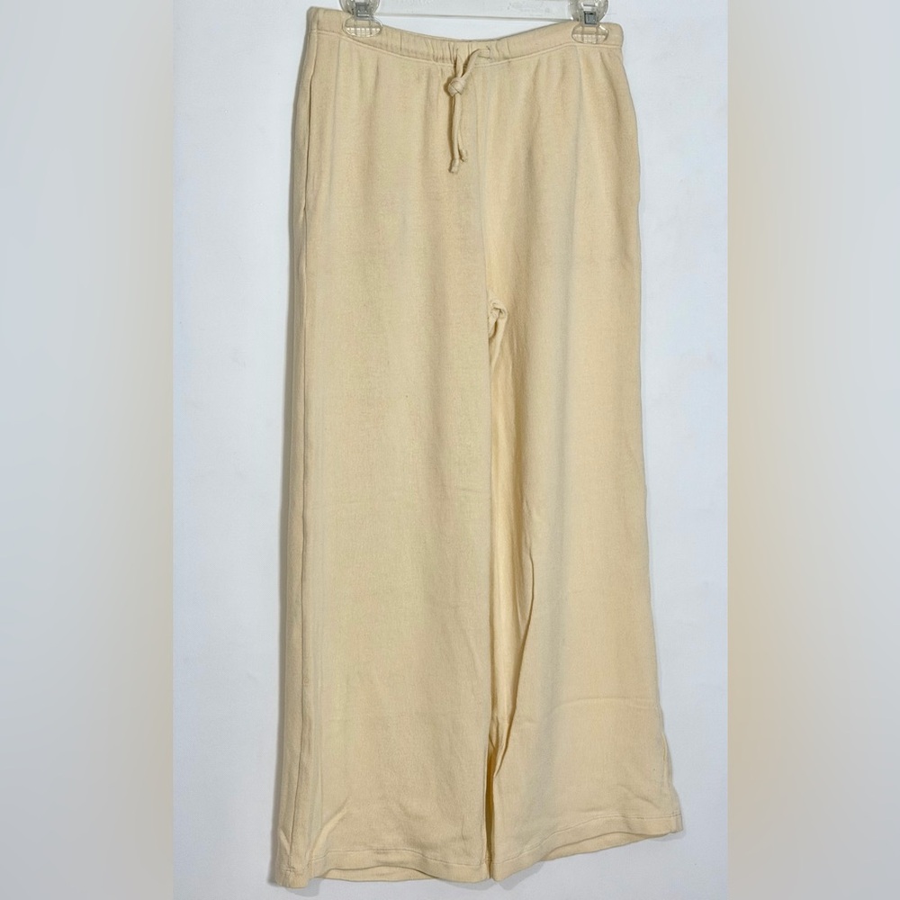 Reformation Cream Wide-Leg Drawstring Lounge Pants